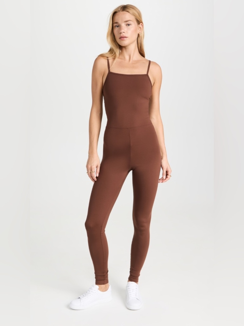 Girlfriend Collective The Unitard Yoga One Piece Jumpsuit in Earth Brown Small